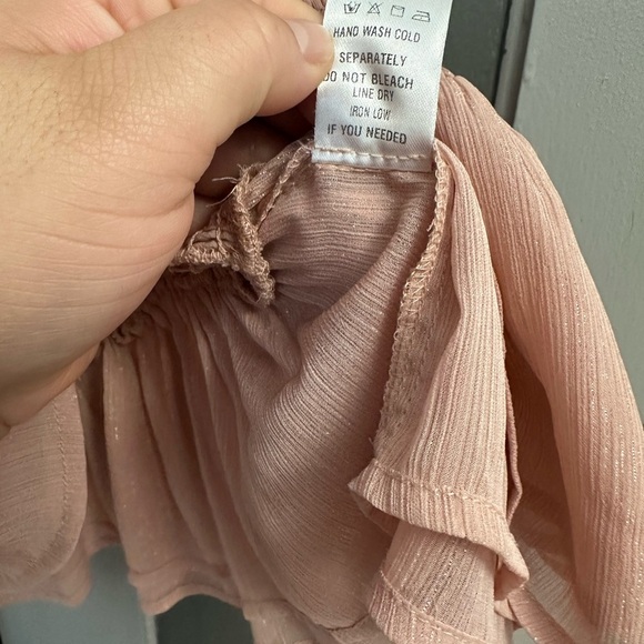 Arula Elegant Pink Sheer Sleeve Top - Picture 5 of 5